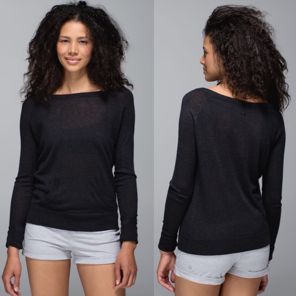 Lululemon Chai Time Pullover II-Heathered Black